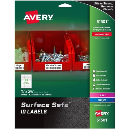 AVERY Label, Srfsafe, Rem, Wht, 825Pk AVE61501